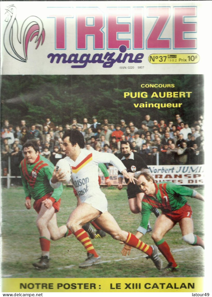 Treize Magazine  1982 CONCOURS  PUIG  AUBERT  VAINQUEUR  POSTER  XIII CATALAN - Rugby