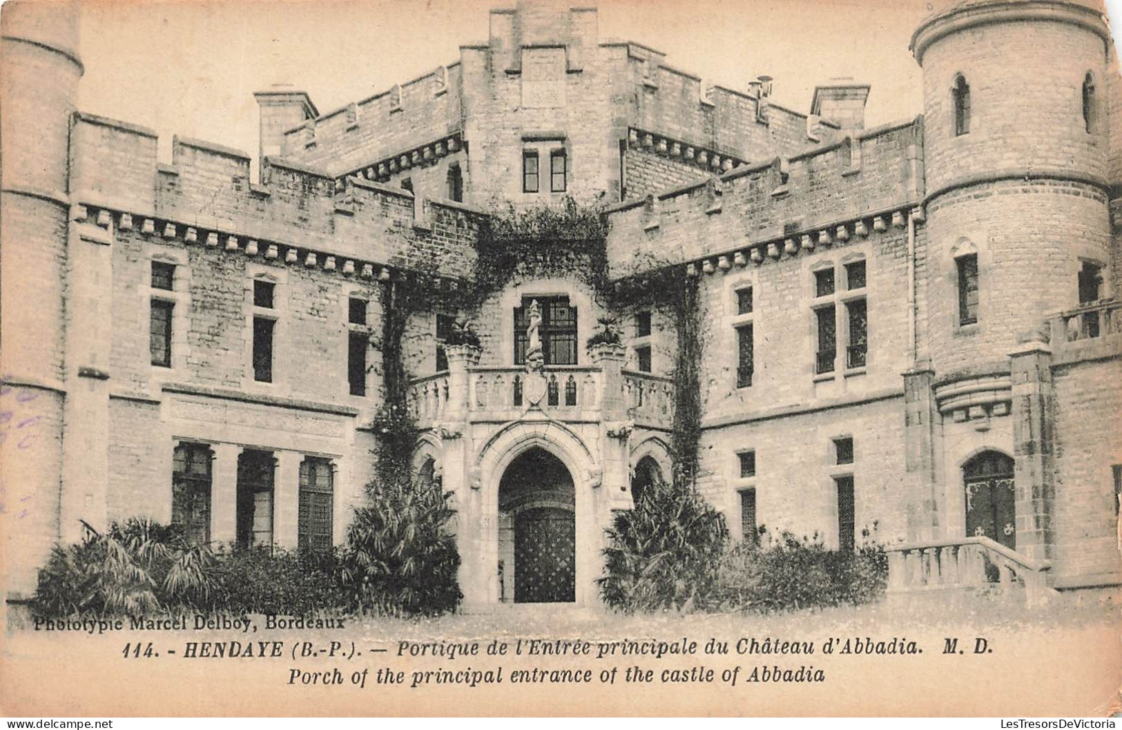 FRANCE - Hendaye (B P) - Portique De L'entrée Principale Du Château D'Abbadia - Vue Générale - Carte Postale Ancienne - Hendaye