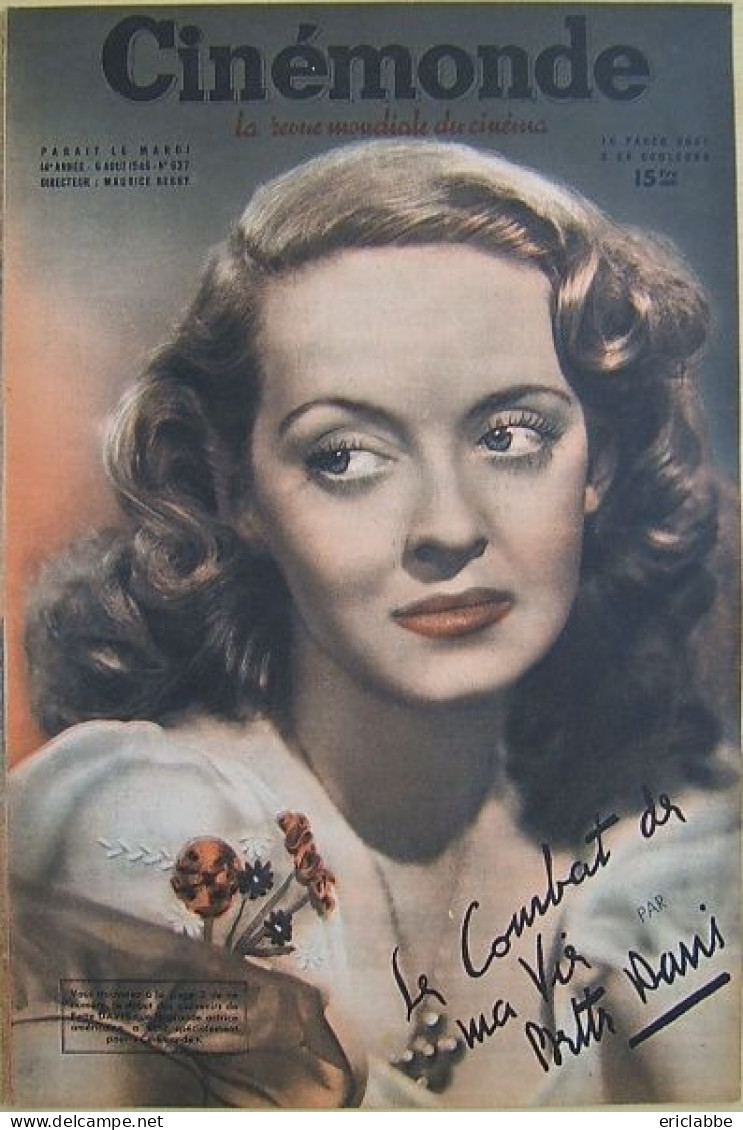 Cinémonde 1946 N°627 Bette Davis - Starlette à Santa Monica - Film/ Televisie