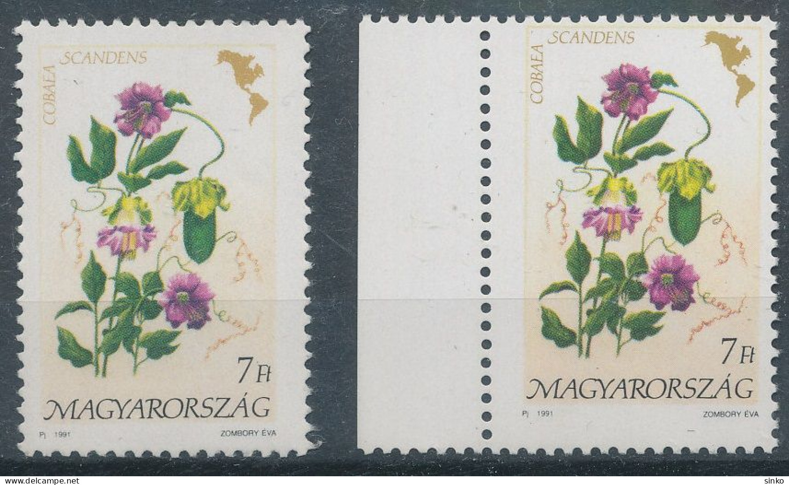 1991. Flowers Of The Continents (II.) - America - Misprint - Variétés Et Curiosités