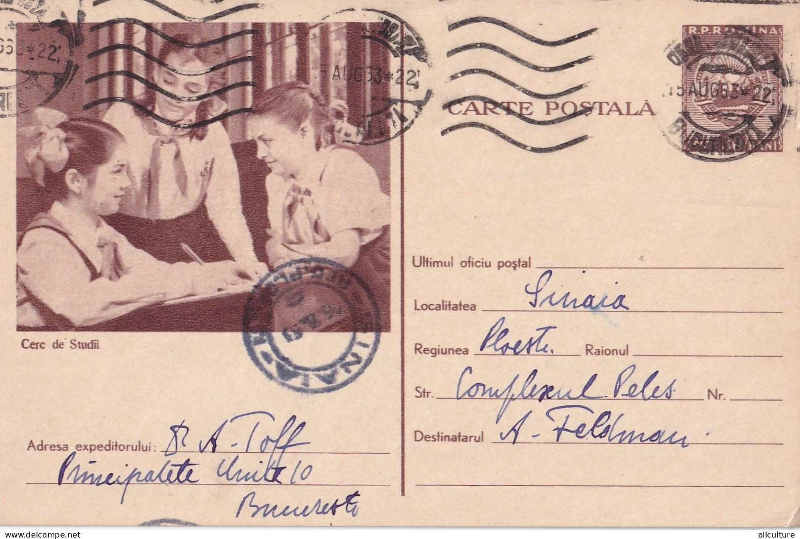 A24337 - Scouts , Pioneers  Romania ,cerc De Studii  Postal Stationery  1953 - Ganzsachen