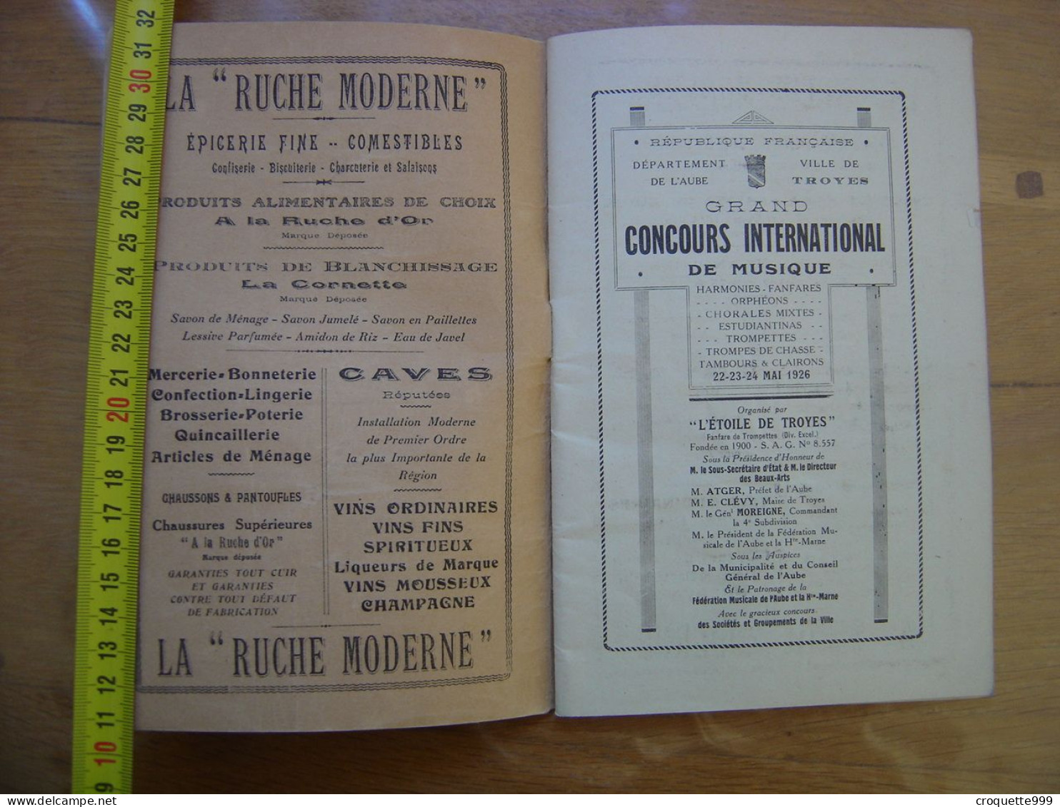 1926 PROGRAMME OFFICIEL Grand Concours International De Musique Ville De Troyes - Otros & Sin Clasificación