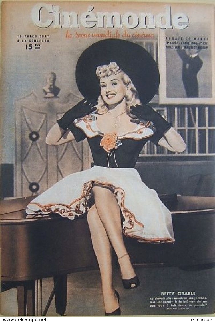 Cinémonde 1946 N°631 Janet Blair - Betty Grable - Cinéma/Télévision