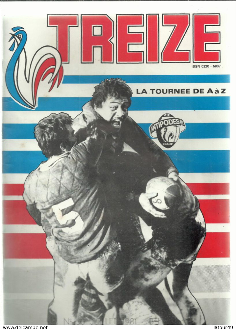 Treize Magazine  1981BLA TOURNEE DE A  A Z - Rugby