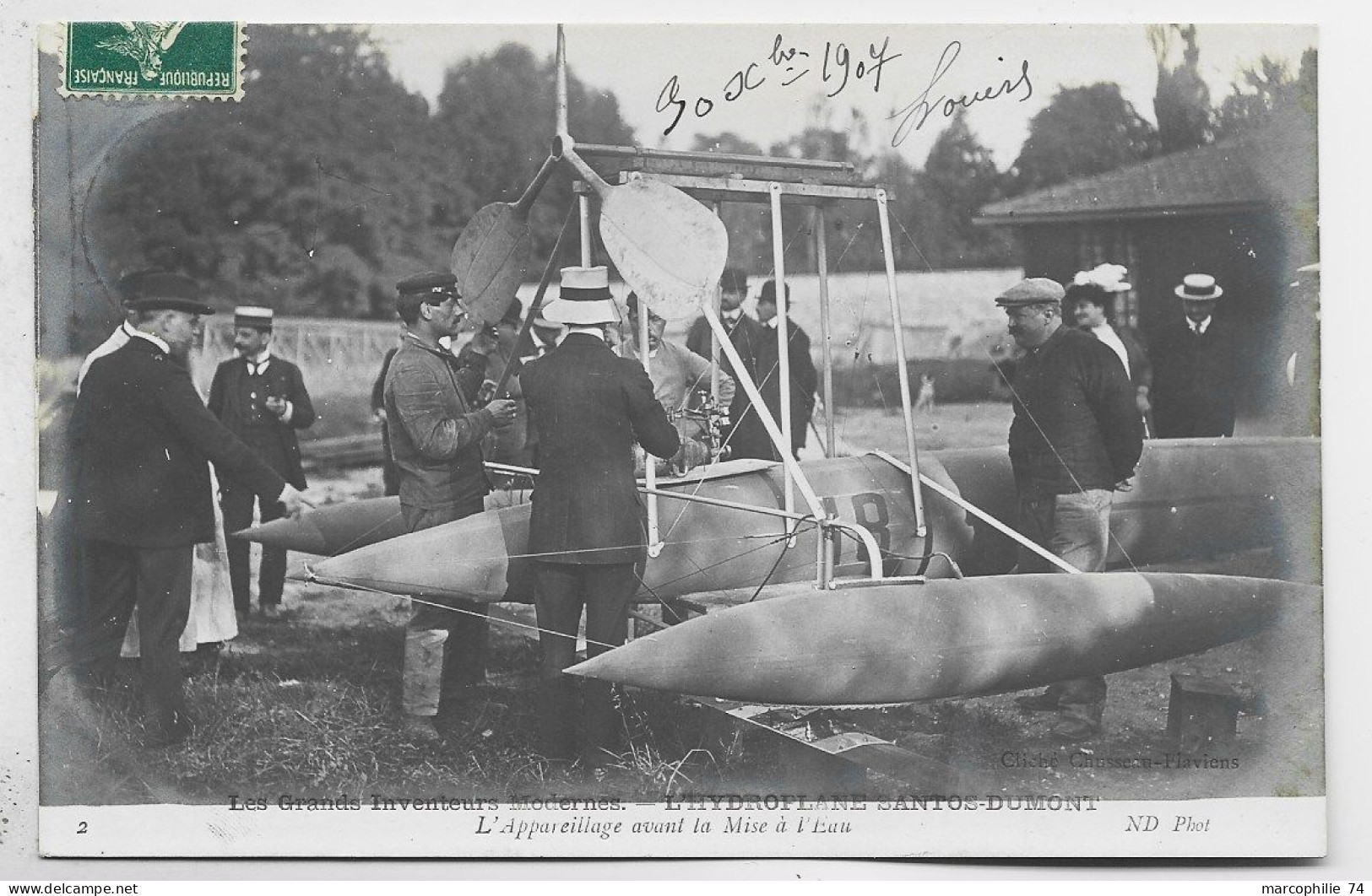 BRESIL BRASIL CARTE HYDROPLANE SANTOS DUMONT MISE A L'EAU - Otros & Sin Clasificación