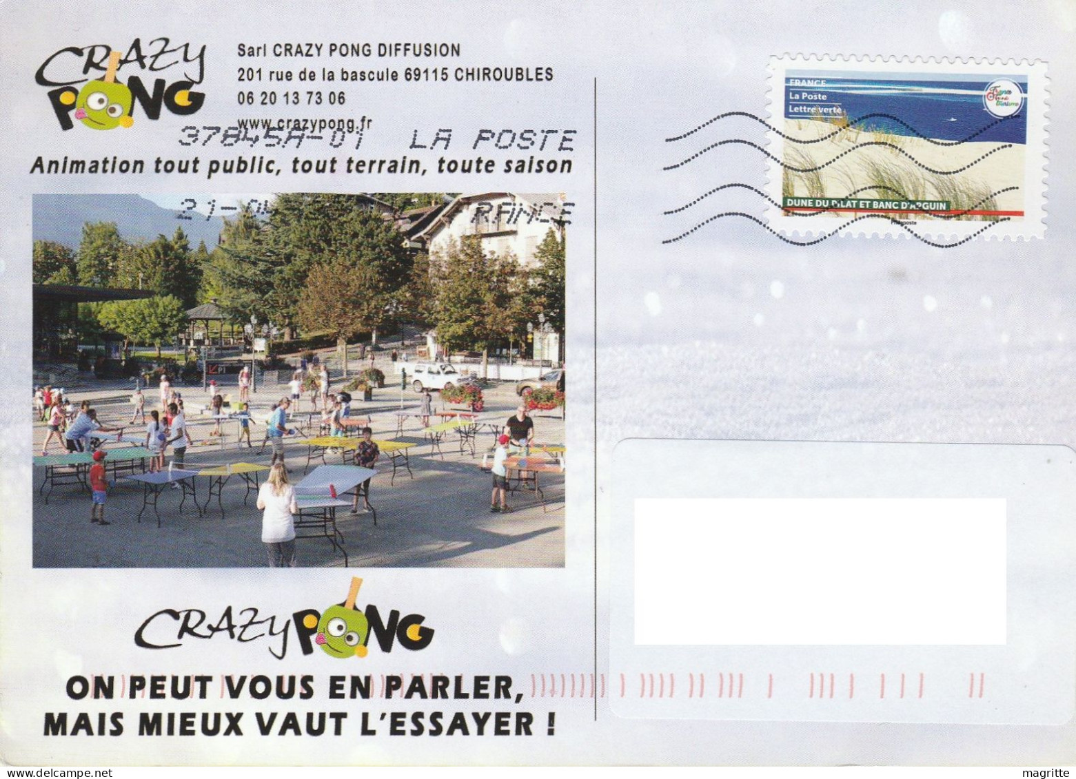 France Carte Promotionnelle Crazy Pong Ping Pong Tennis De Table Pingpong - Table Tennis