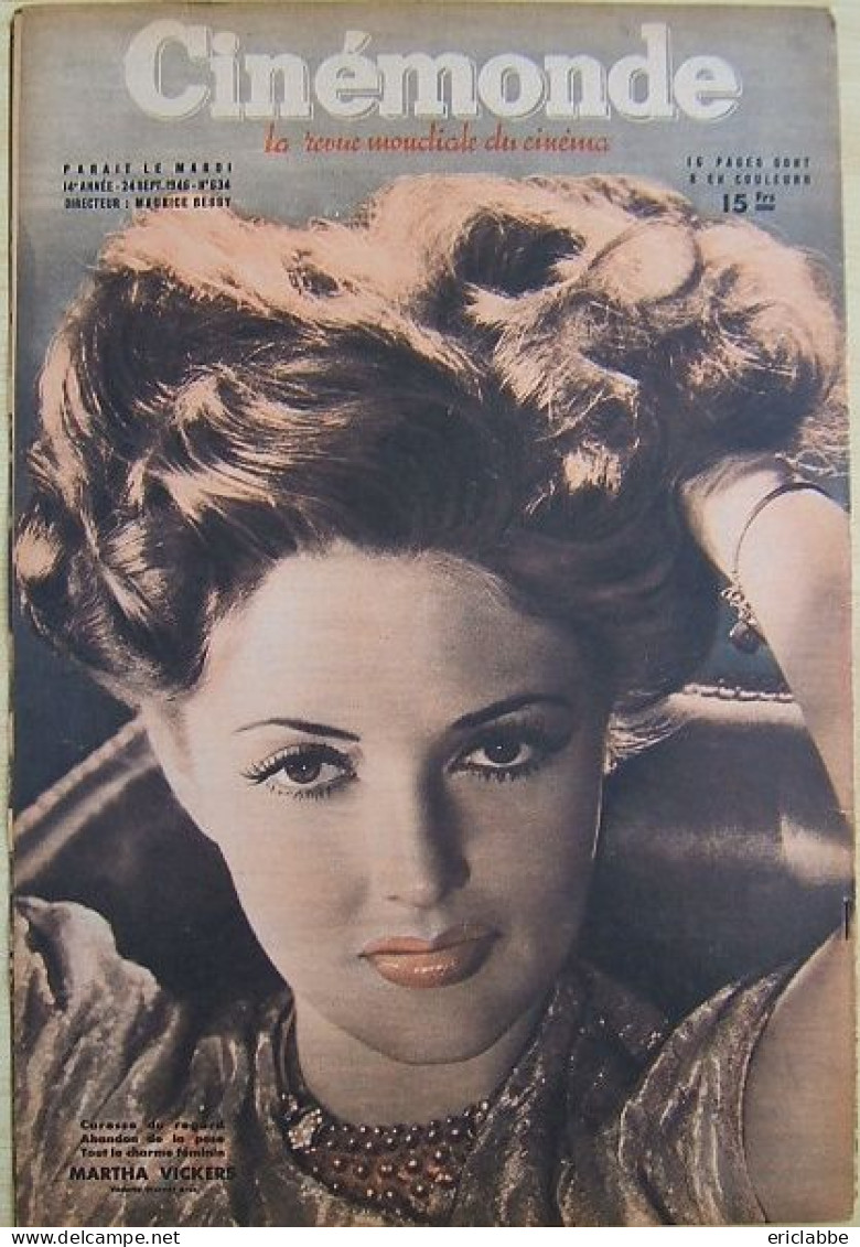 Cinémonde 1946 N°634 Paul Cambo - Martha Vickers - Film/ Televisie