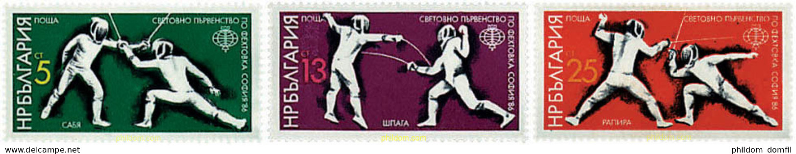 729359 HINGED BULGARIA 1986 CAMPEONATO DEL MUNDO DE ESGRIMA - Ungebraucht