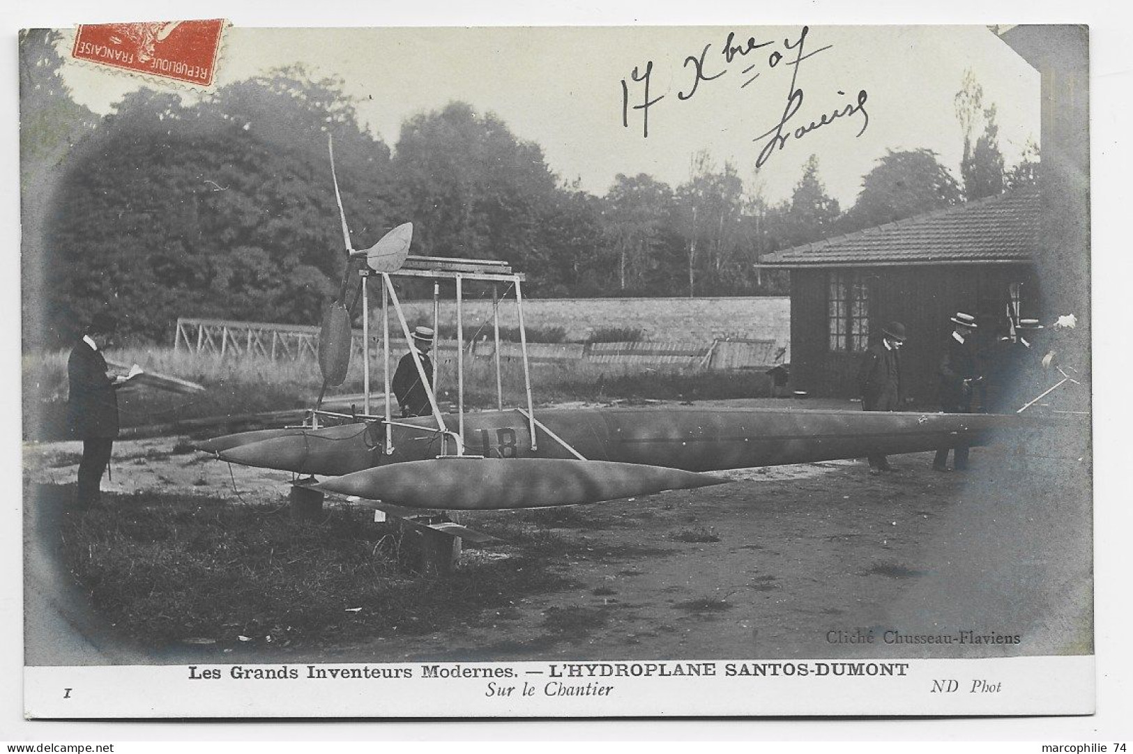 BRESIL BRASIL CARTE HYDROPLANE SANTOS DUMONT SUR LE CHANTIER - Autres & Non Classés