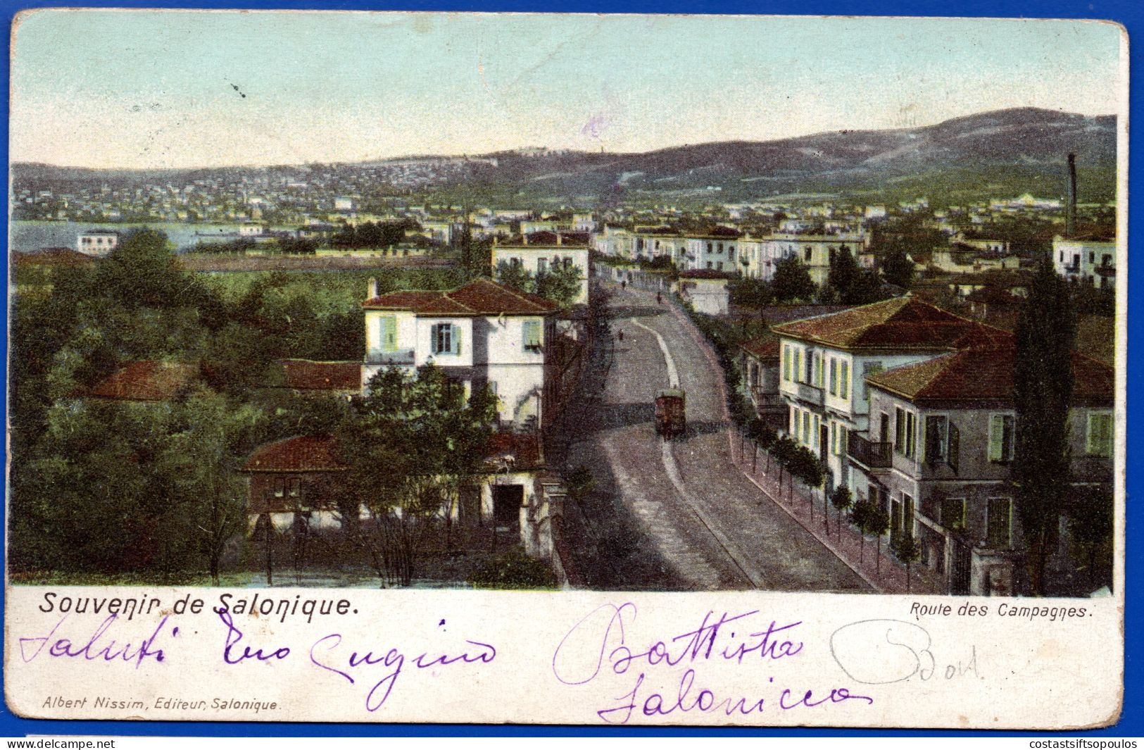 2908.SALONIQUE SOUVENIR  OLD POSTCARD.AUSTRIA LEVANT 10 P.STAMP - Salonicco