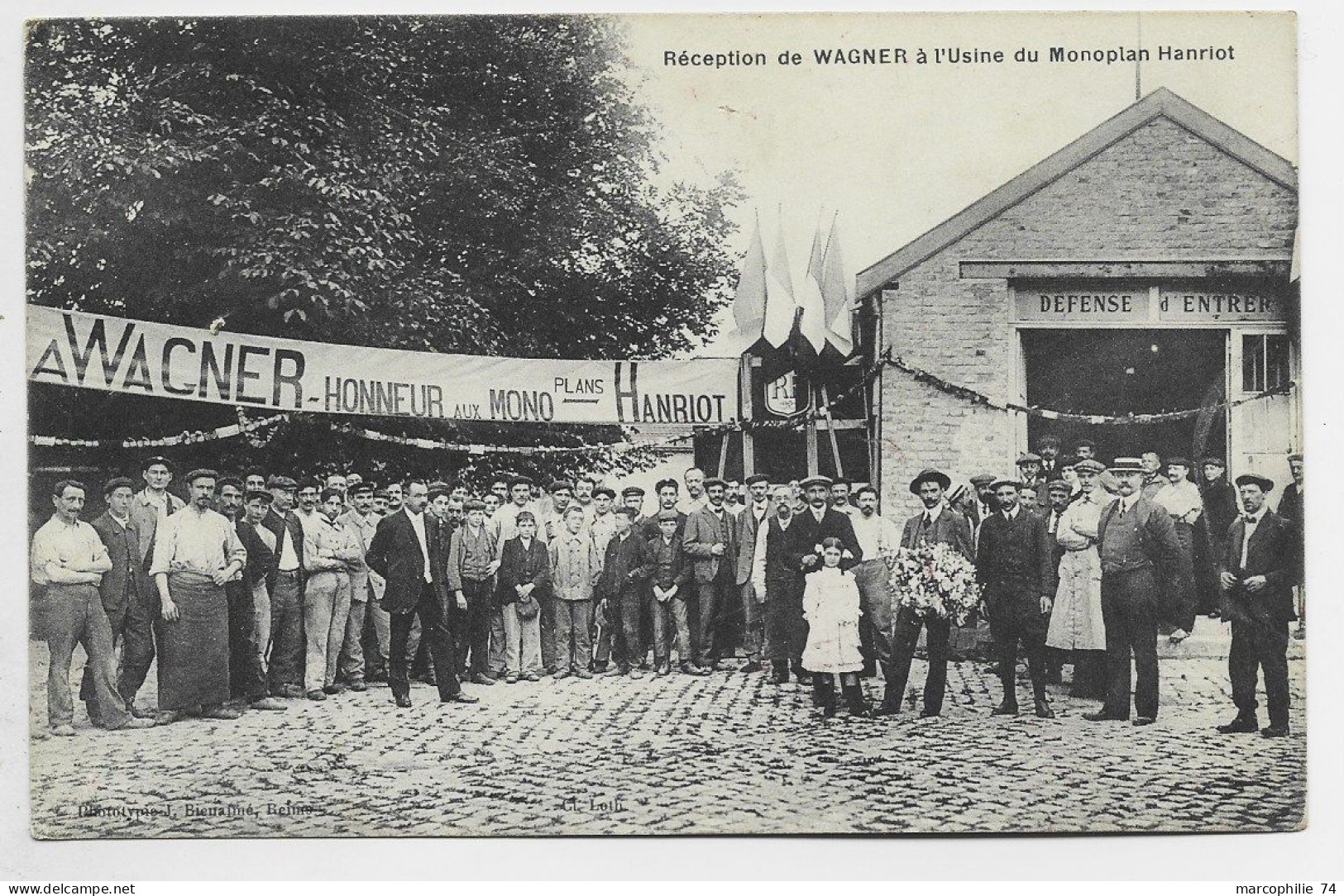 RECEPTION DE WAGNER USINE DE MONOPLAN HANRIOT CARTE - Primeros Vuelos