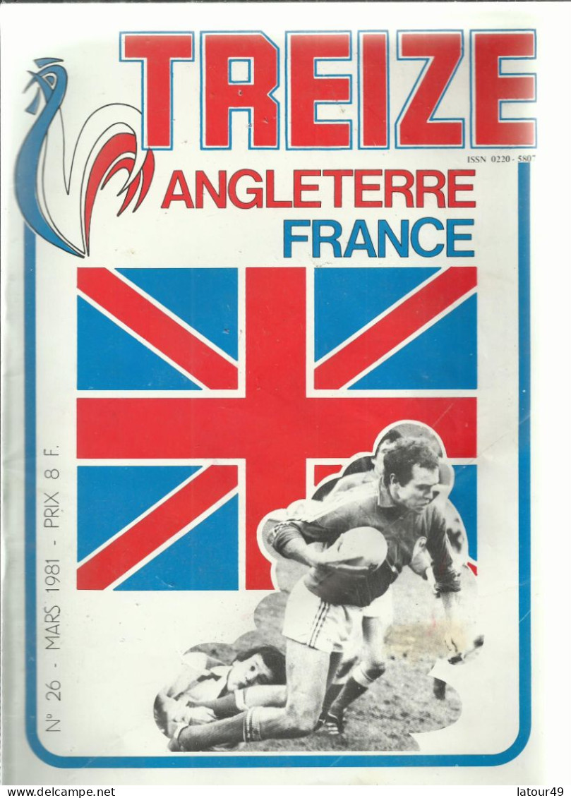 Treize Magazine   1981 ANGLETAIRE FRANCE  POSTER EQUIPE DE FRANCE  VAINQUEUR DU TOURNOI  JEAN  GALIA - Rugby