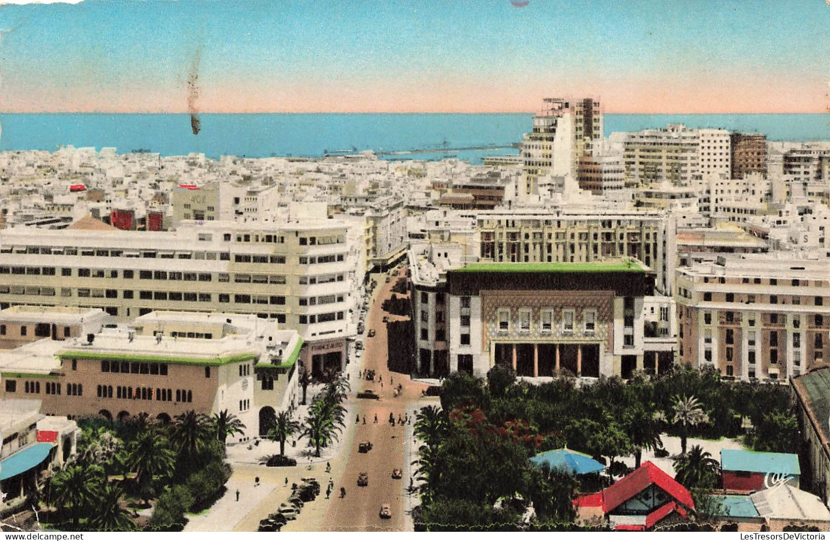 MAROC - Casablanca - L'avenue D'Amade Vers Le Port - Carte Postale Ancienne - Casablanca