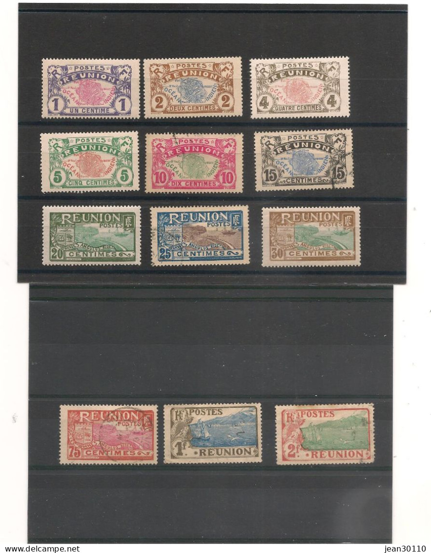 RÉUNION 1907/17 N°56/71*et Oblitérés Cote: 16,00 € - Nuevos