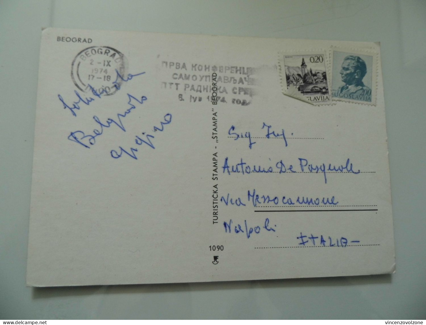 Cartolina Viaggiata "BEOGRAD" Vedutine 1974 - Yougoslavie