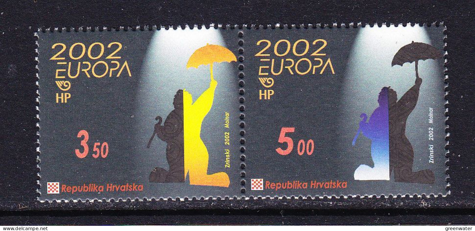 Europa Cept 2002 Croatia 2v ** Mnh (59542G) Rock Bottom - 2002