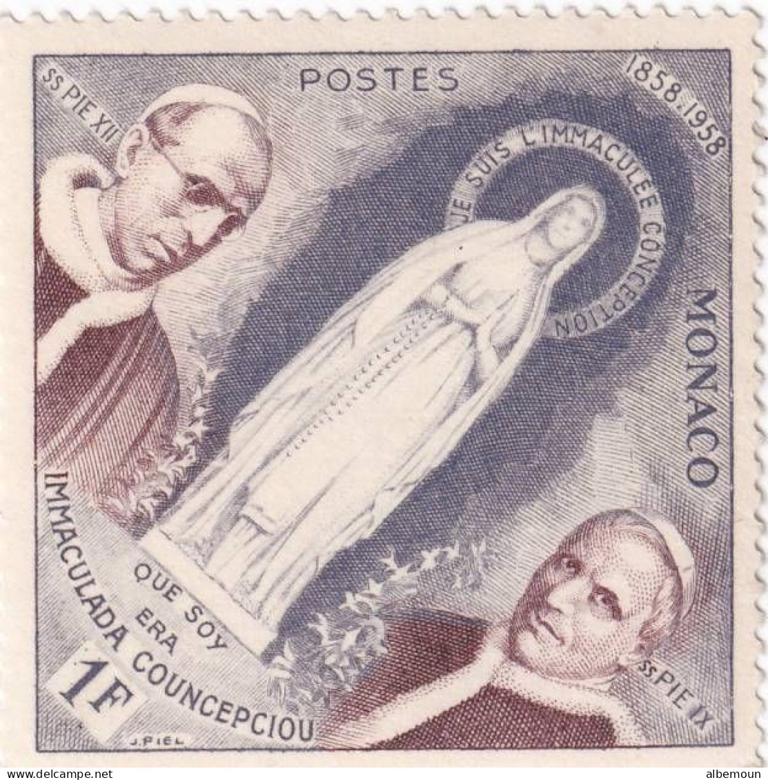 Centenaire Des Apparitions De Lourdes : Pie XII, Statue De La Vierge Et Pie IX Sans Charnière - Nuovi