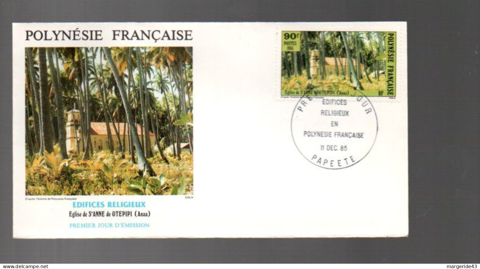 POLYNESIE LOT DE 77  FDC DIFFERENTES DE 1980 à 1989