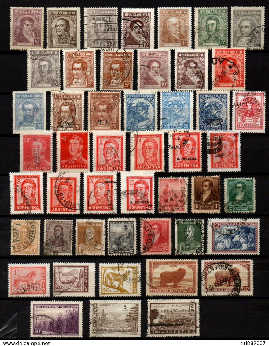 ARGENTINE   -    L O T    De  48  Oblitérés - Colecciones & Series