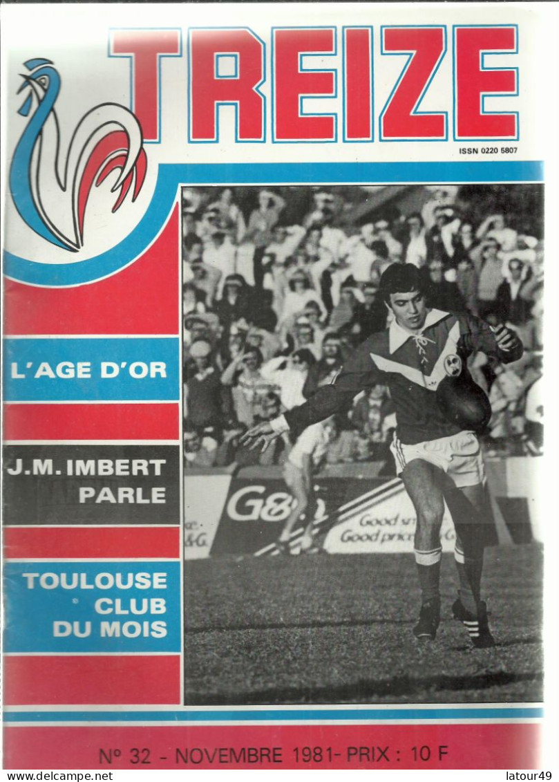 Treize Magazine   1981 POSTER OLYMPIQUE DE TOULOUSE - Rugby