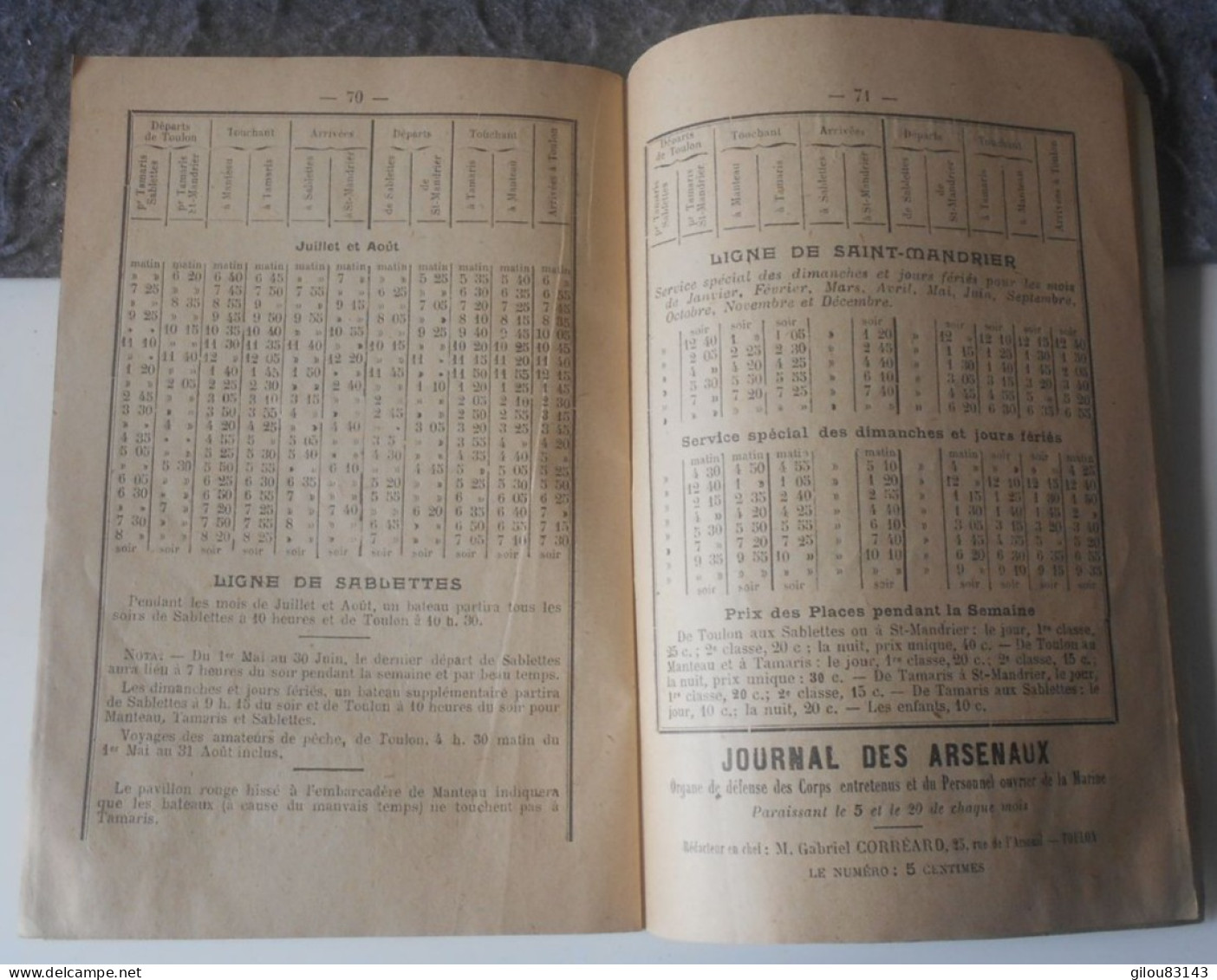 Indicateur de la Republique du Var, chemins de fer, renseignements, horaires, publicités, 1912, (80 pages).