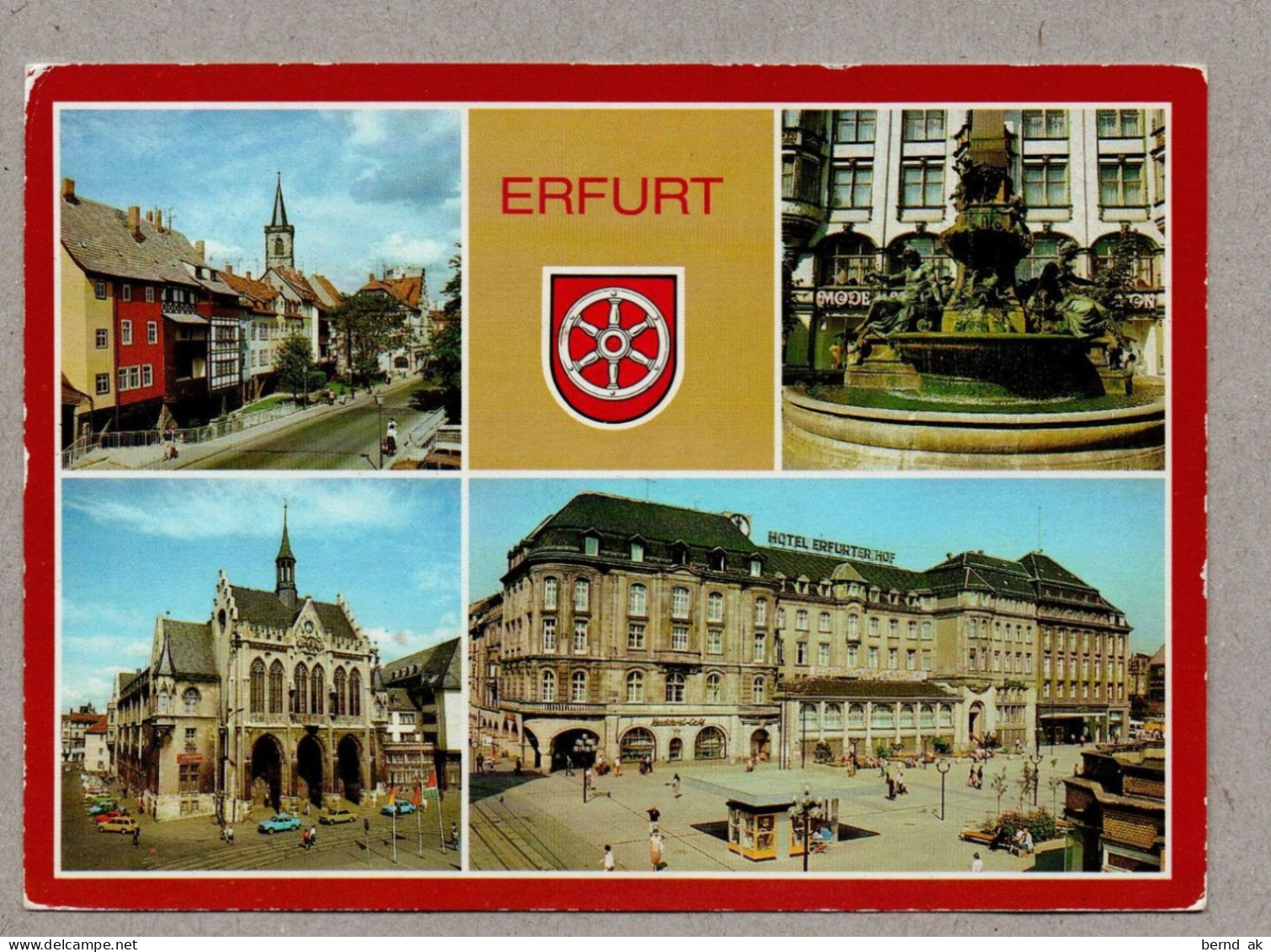 024# BRD - 10  Color  - AK:  Erfurt - IGA, Krämerbrücke, Malsdorf, Fischmarkt, Gildehaus  (alle im Bild)