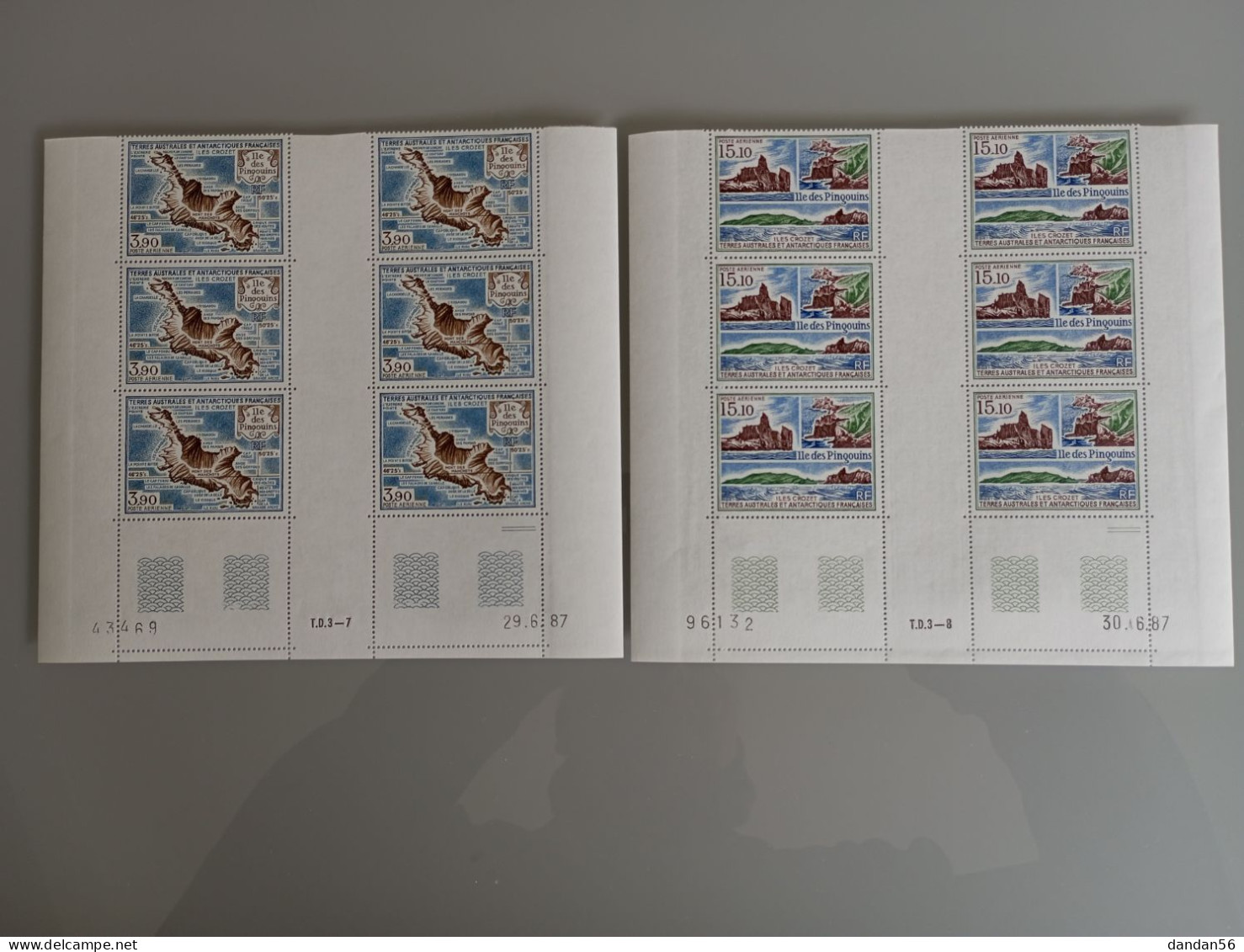 TAAF FSAT 1988 Yvert PA 100/1 ** MNH X 6  Cote 59.40 € Iles Aux Pingouins Et Crozet  Je Liquide - Neufs