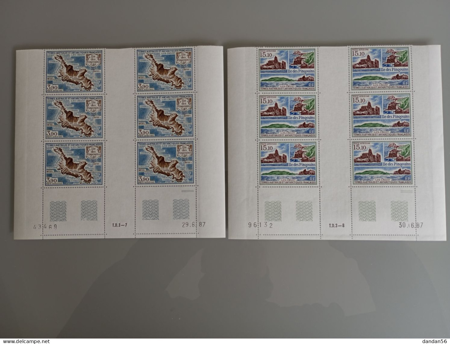 TAAF FSAT 1988 Yvert PA 100/1 ** MNH X 6  Cote 59.40 € Iles Aux Pingouins Et Crozet  Je Liquide - Unused Stamps