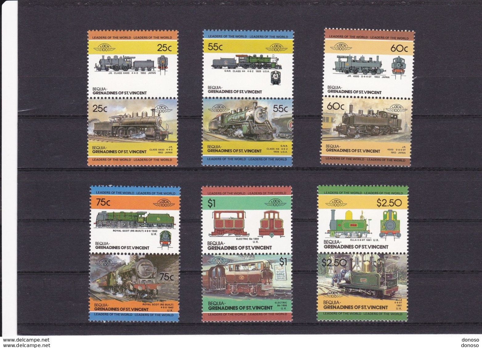 BEQUIA 1985 TRAINS Michel 126-137 NEUF** MNH - St.Vincent Und Die Grenadinen