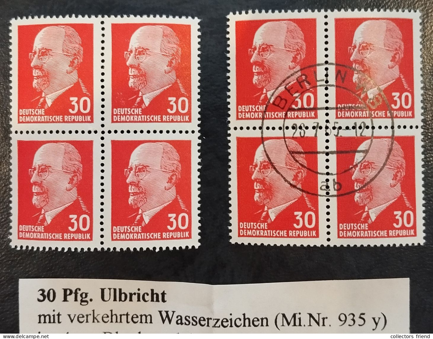 GDR DDR - Mi.-Nr. 935 Y Mit Verkehrtem WZ - 4er-Block - MNH** + Used - Ungebraucht