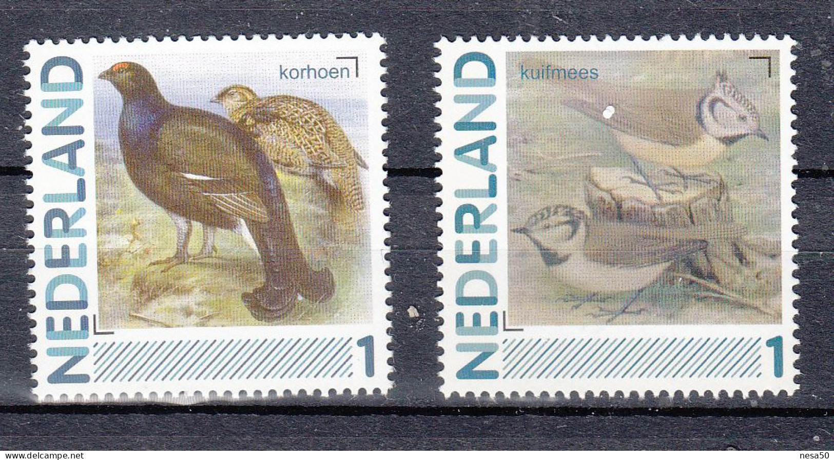 Nederland Persoonlijke Zegels: Vogels, Birds, : Korhoen + Kuifmees ; Black Grouse + Crested Tit - Unused Stamps