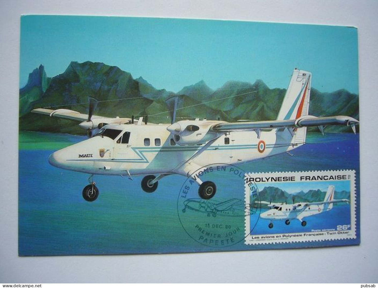 Avion / Airplane / AIR TAHITI / Twin Otter / Carte Maximum - 1946-....: Era Moderna