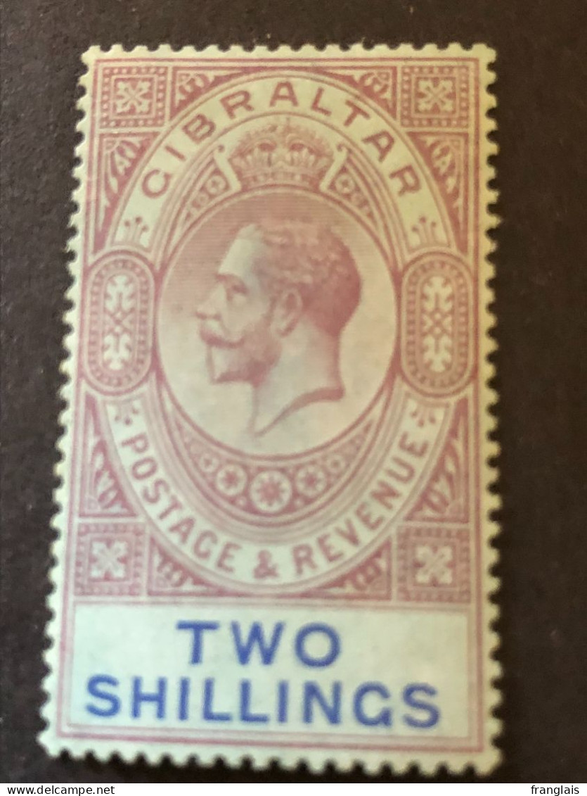SG 82  2s Dull Purple And Blue Wmk Crown CA  MH* - Gibraltar