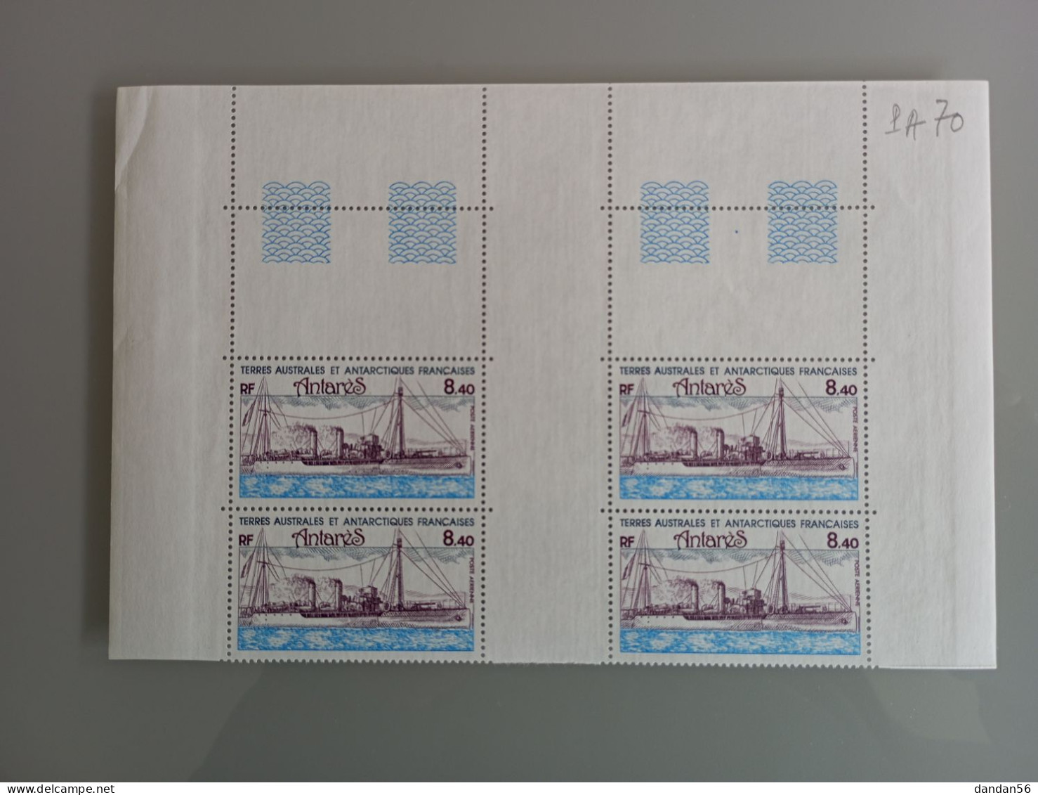 TAAF FSAT Yvert PA 70 ** MNH X 4 Cote 15.60 €  Bateau Antarès Je Liquide - Ongebruikt