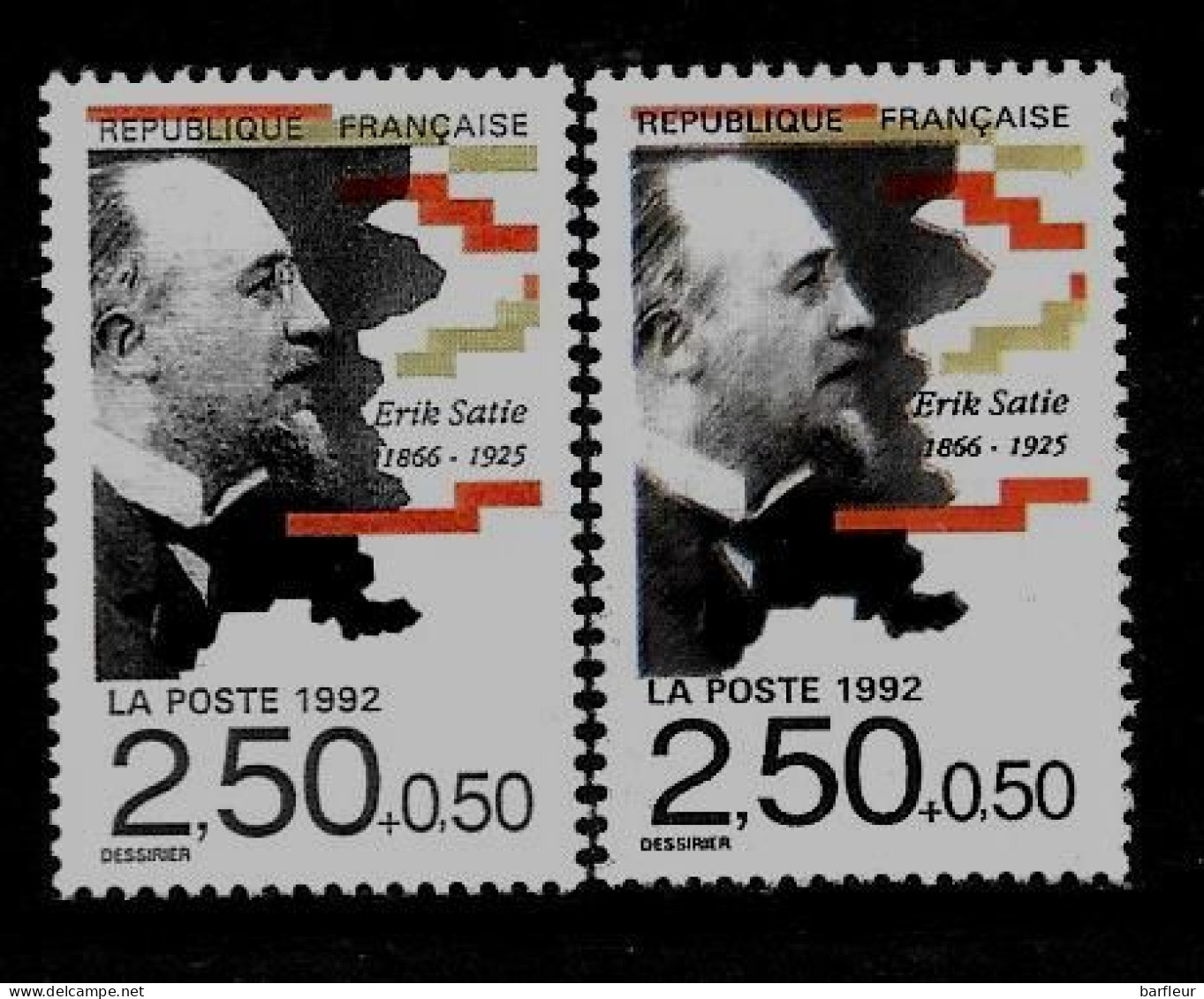 Année 1992 : Y. & T. N° 2748 ** Double Frappe Et Impression Floue Sur Le Timbre De Droite - Unused Stamps