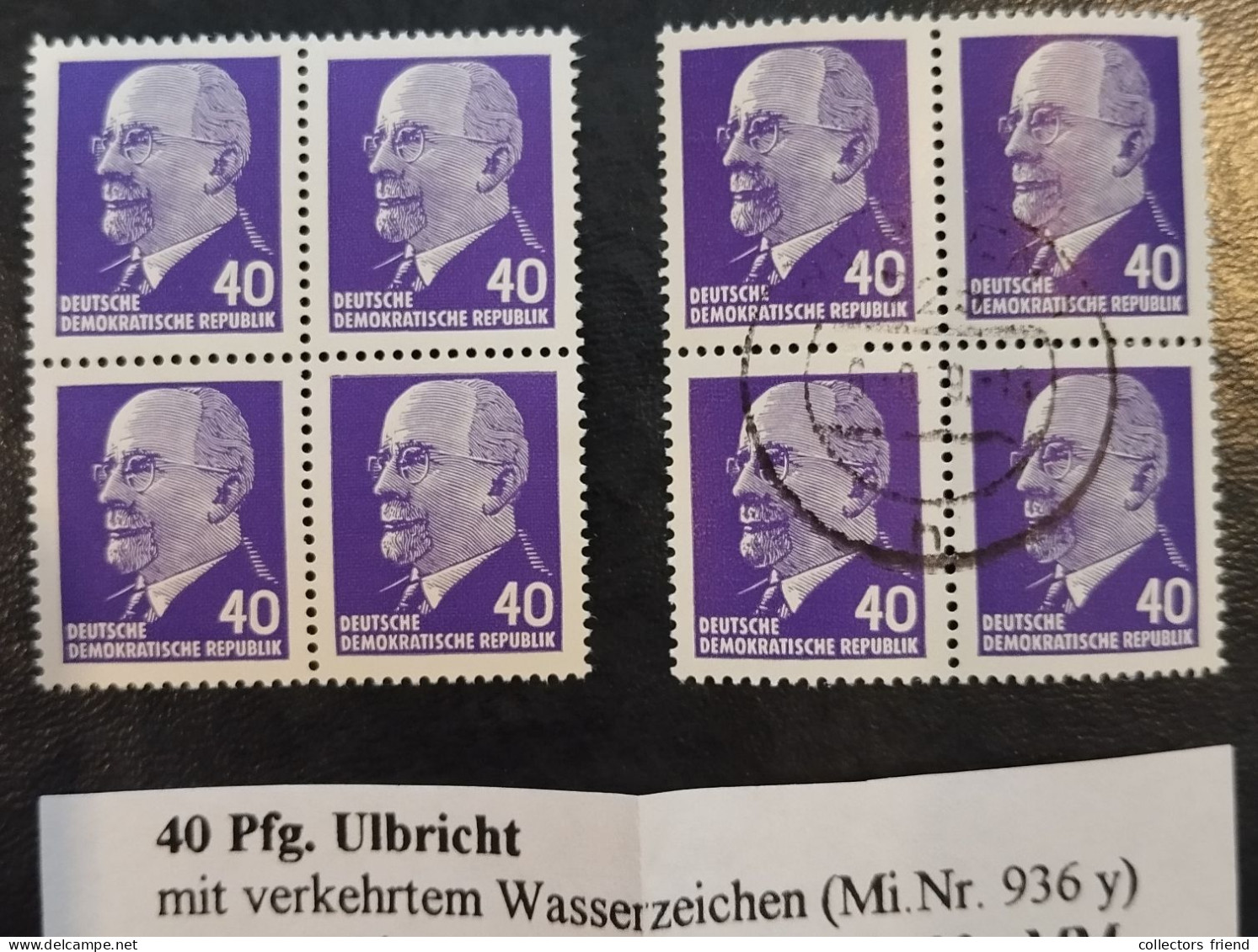 GDR DDR - Mi.-Nr. 936 Y Mit Verkehrtem WZ - 4er-Block - MNH** + Used - Unused Stamps