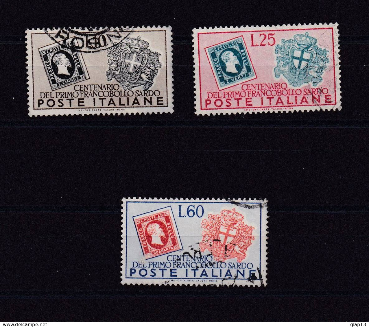 ITALIE 1951 TIMBRE N°610/12 OBLITERE TIMBRE SARDE - 1946-60: Usati