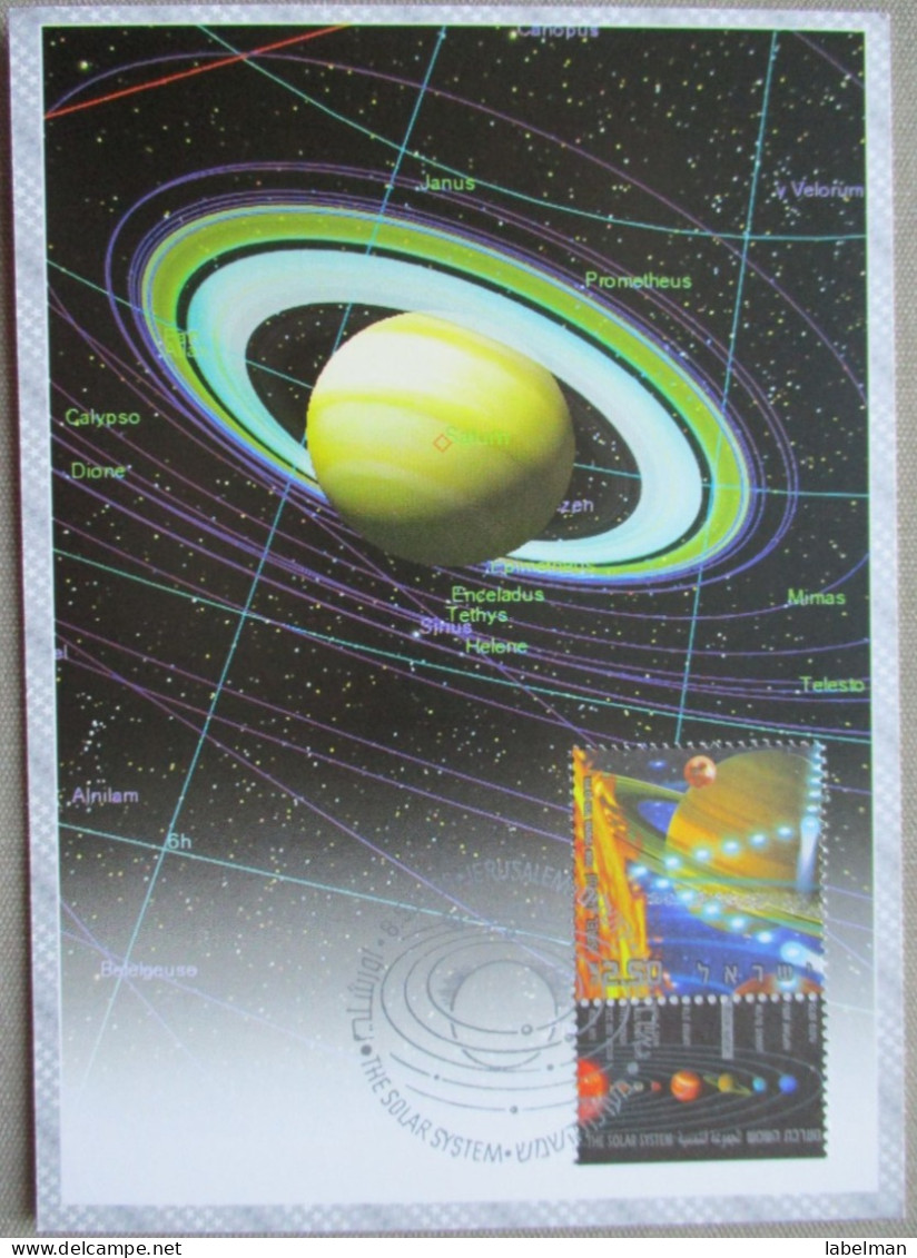 ISRAEL 2006 MAXIMUM CARD POSTCARD SOLAR SYSTEM SATURN STAMP POSTAL SERVICES CARTOLINA CARTE POSTALE POSTKARTE CARTOLINA - Maximumkaarten