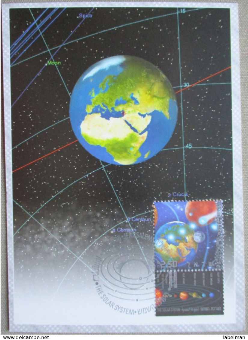 ISRAEL 2006 MAXIMUM CARD POSTCARD SOLAR SYSTEM EARTH STAMP POSTAL SERVICES CARTOLINA CARTE POSTALE POSTKARTE CARTOLINA - Maximumkarten