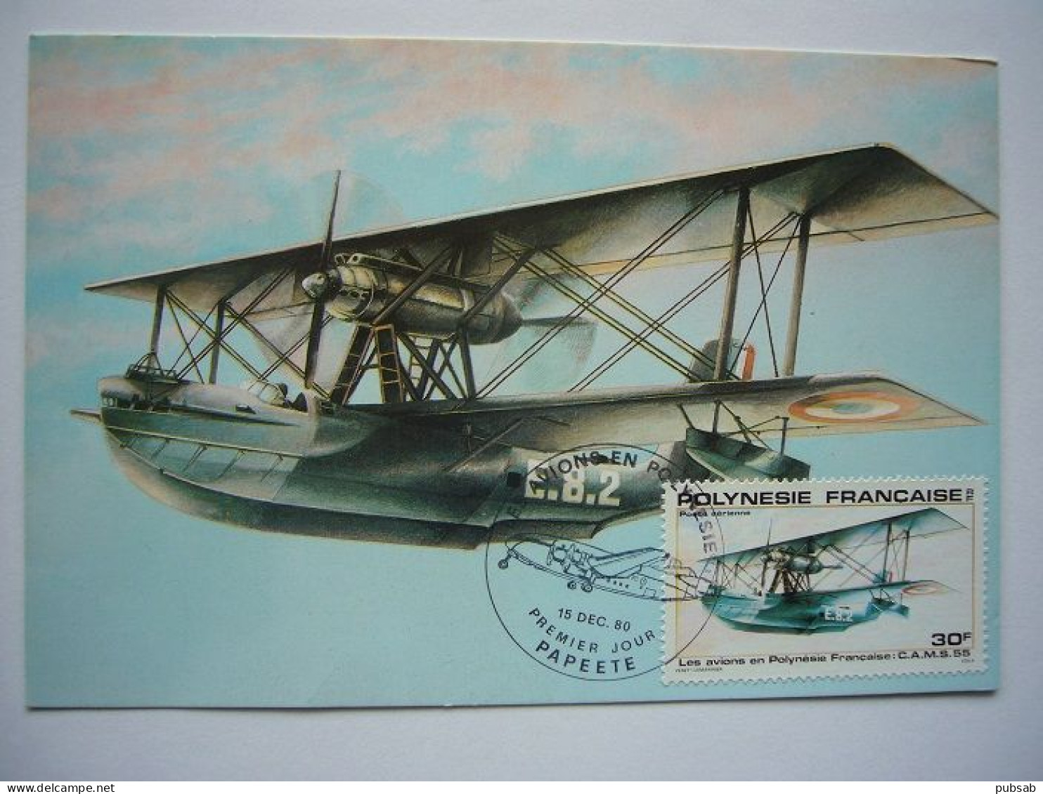 Avion / Airplane / SECTION DE SURVEILLANCE DE TAHITI / Seaplane / C.A.M.S. 55 / Carte Maximum - 1919-1938