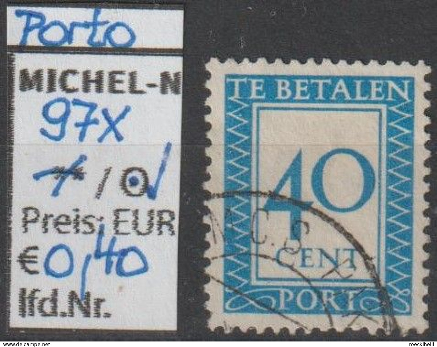 1947/1956 - NIEDERLANDE - Portomarke "Ziffern Im Rechteck" 40 C Mehrf. - O  Gestempelt - S.Scan (porto 97Xo Nl) - Postage Due