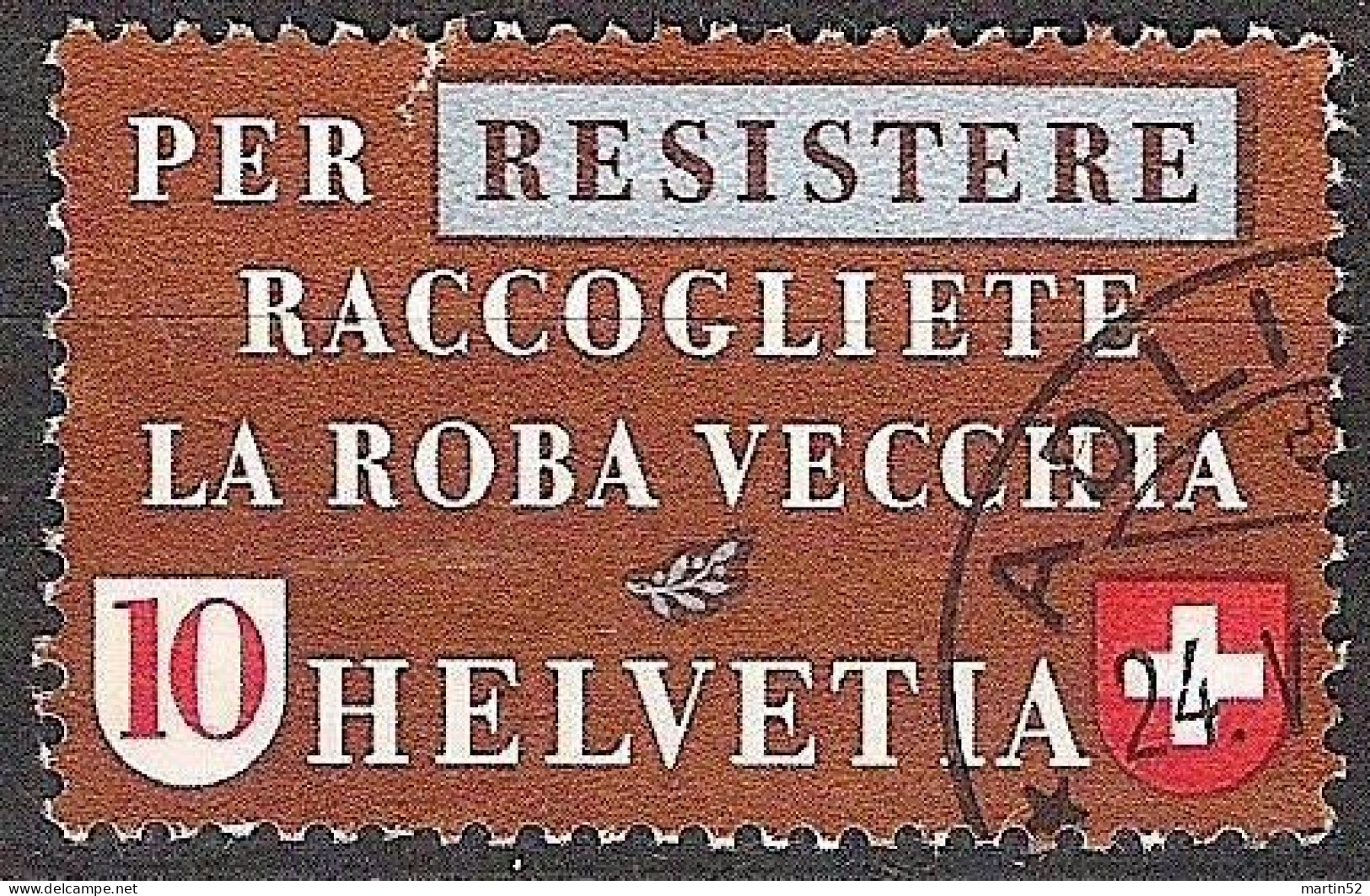 Schweiz Suisse 1942: PER RESISTERE Zu 256 Mi 407 Yv 377 Mit Eck-Stempel ADLISWIL 24.V.42 (Zumstein CHF 8.00) - Used Stamps