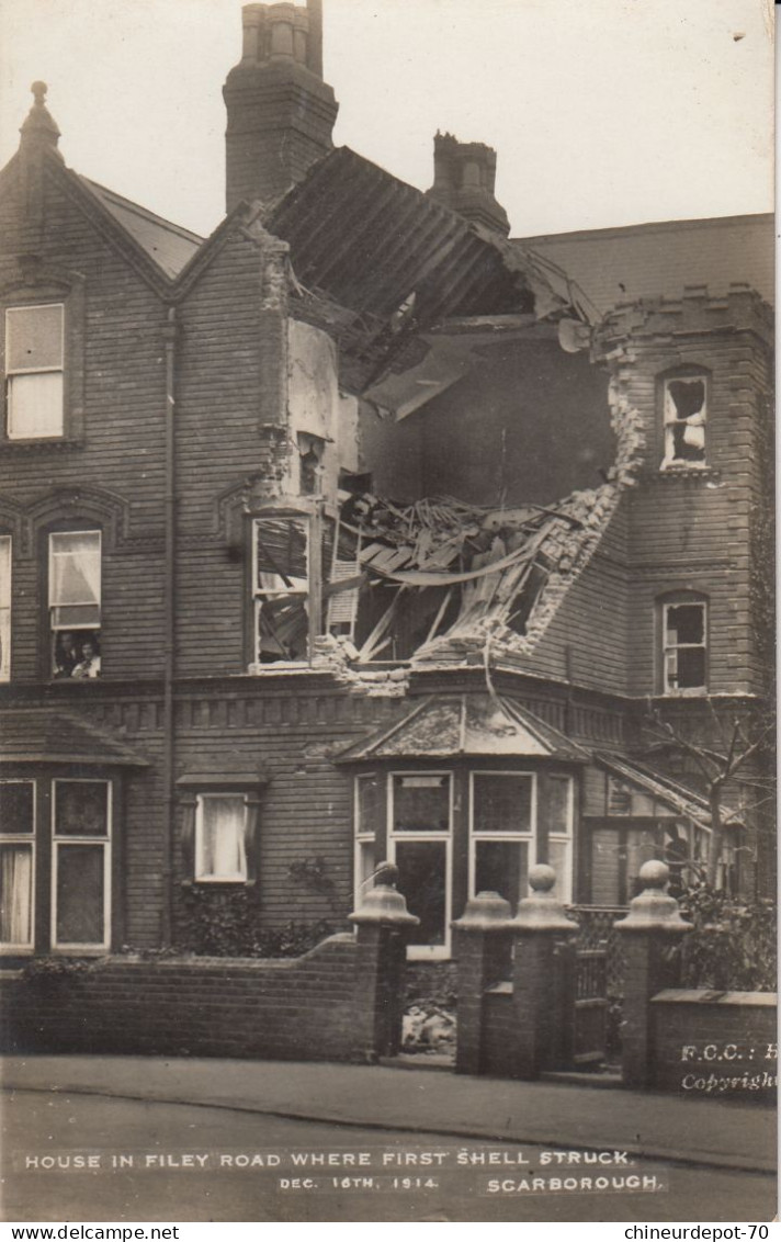 HOUSE IN FILEY ROAD WHERE FIRST SHELL STRUCK DEC 16TH 1914 FCC H  SCARBOROUGH - Scarborough