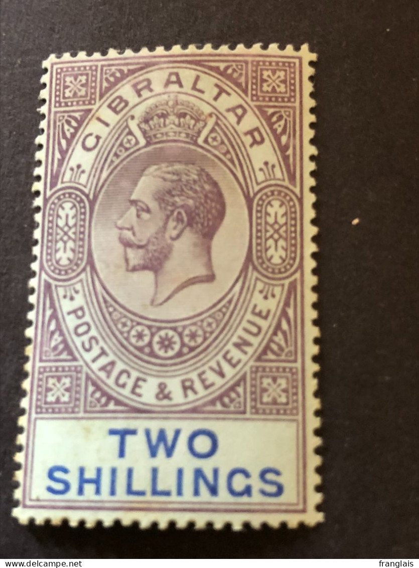 SG 82  2s Dull Purple And Blue Wmk Crown CA  MH* - Gibraltar