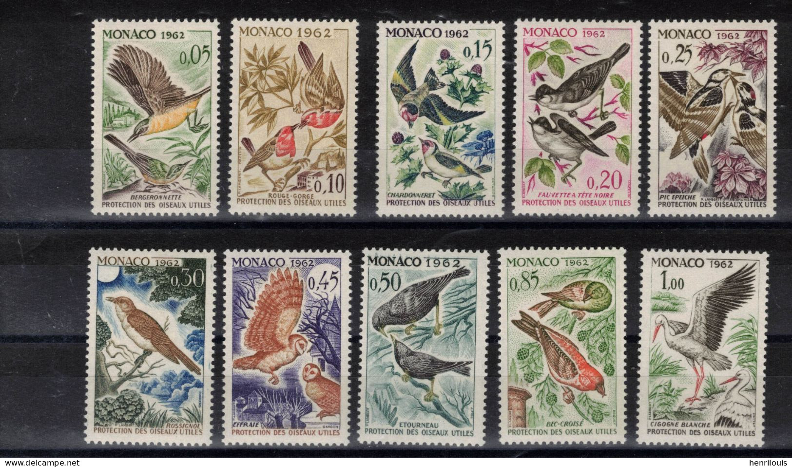 MONACO  Timbres Neufs **  De  1962 ( Ref  MC545  ) Faune - Oiseaux - Ongebruikt