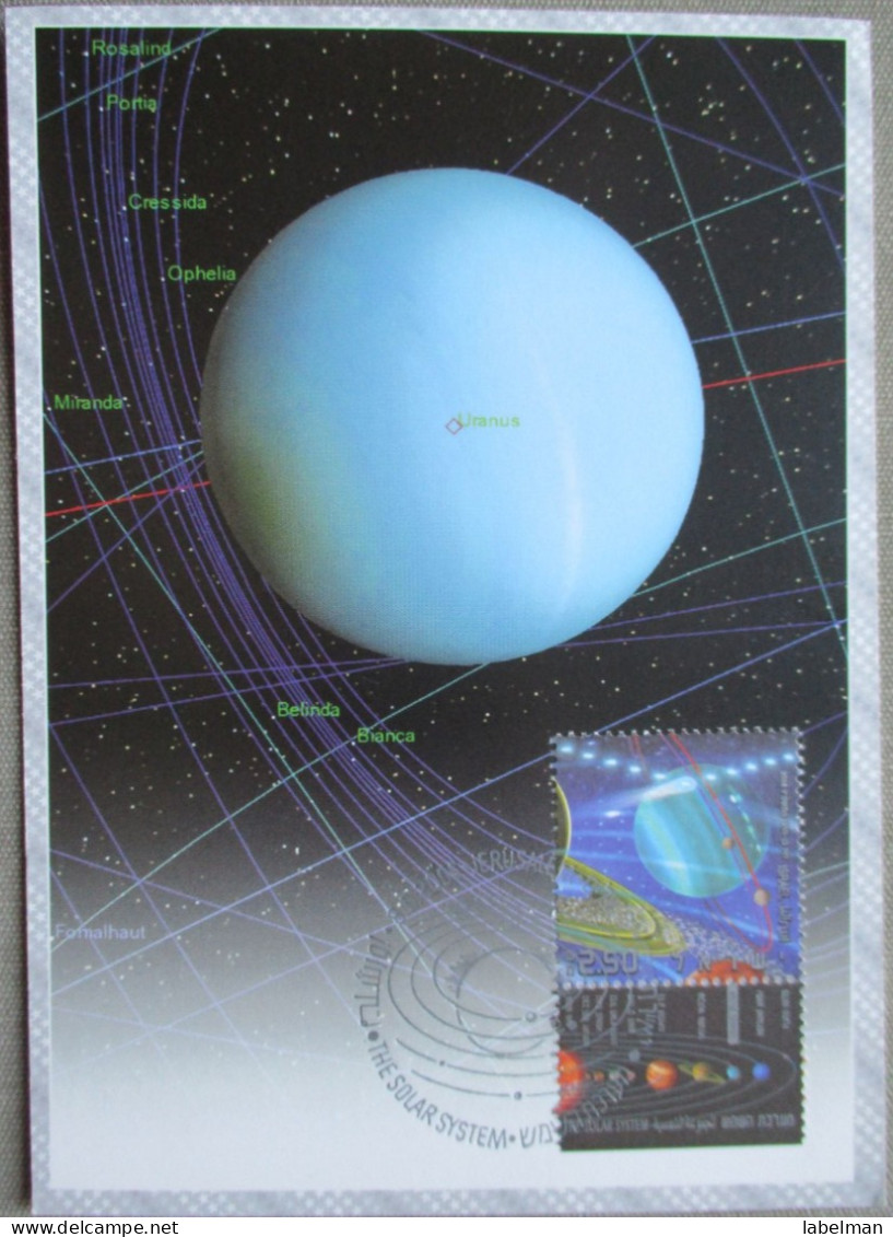 ISRAEL 2006 MAXIMUM CARD POSTCARD SOLAR SYSTEM URANUS STAMP POSTAL SERVICES CARTOLINA CARTE POSTALE POSTKARTE CARTOLINA - Maximumkaarten