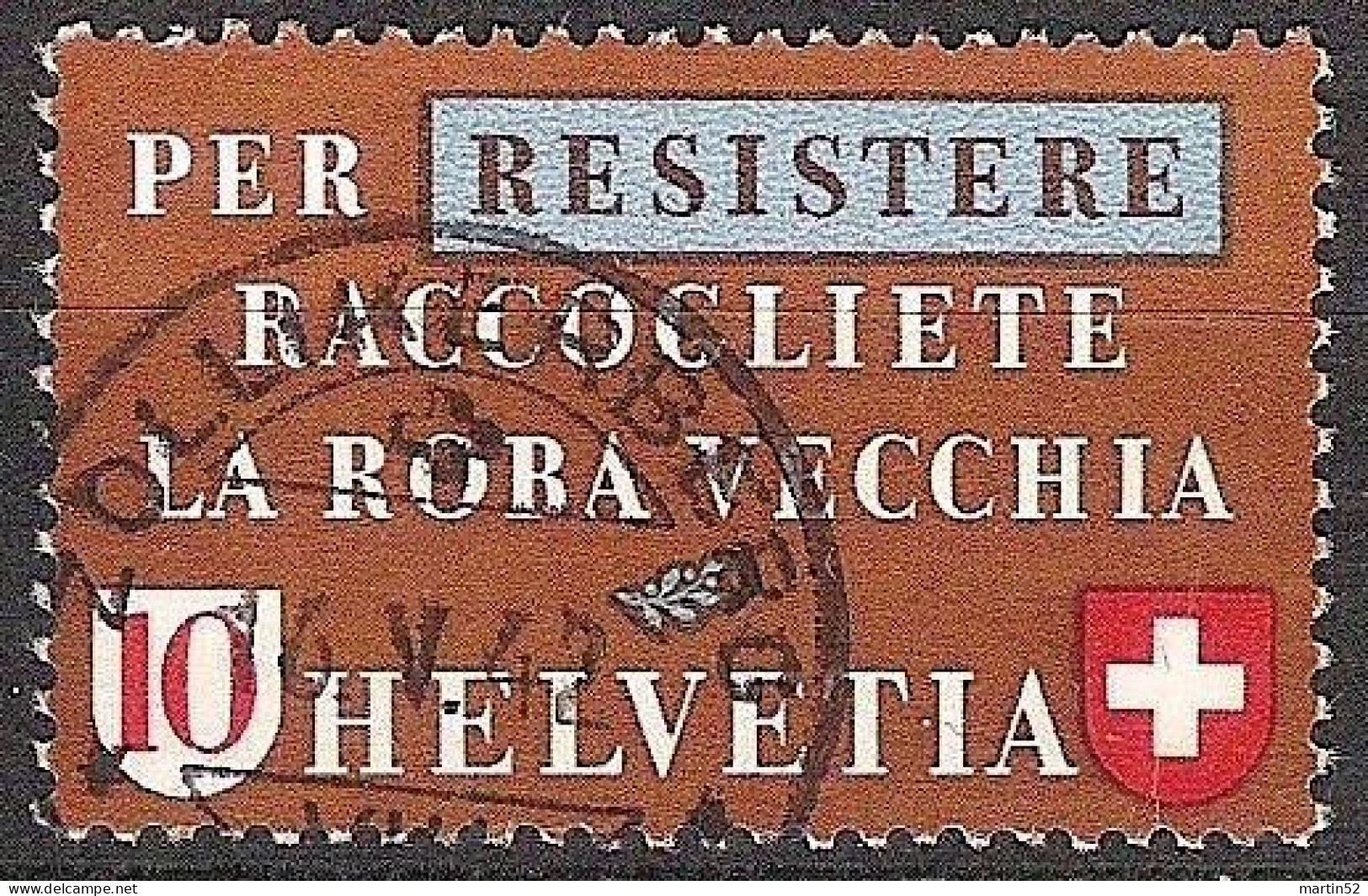 Schweiz Suisse 1942: PER RESISTERE Zu 256 Mi 407 Yv 377 Mit Voll-Stempel ZOLLIKERBERG 16.V.42  (Zumstein CHF 8.00) - Used Stamps