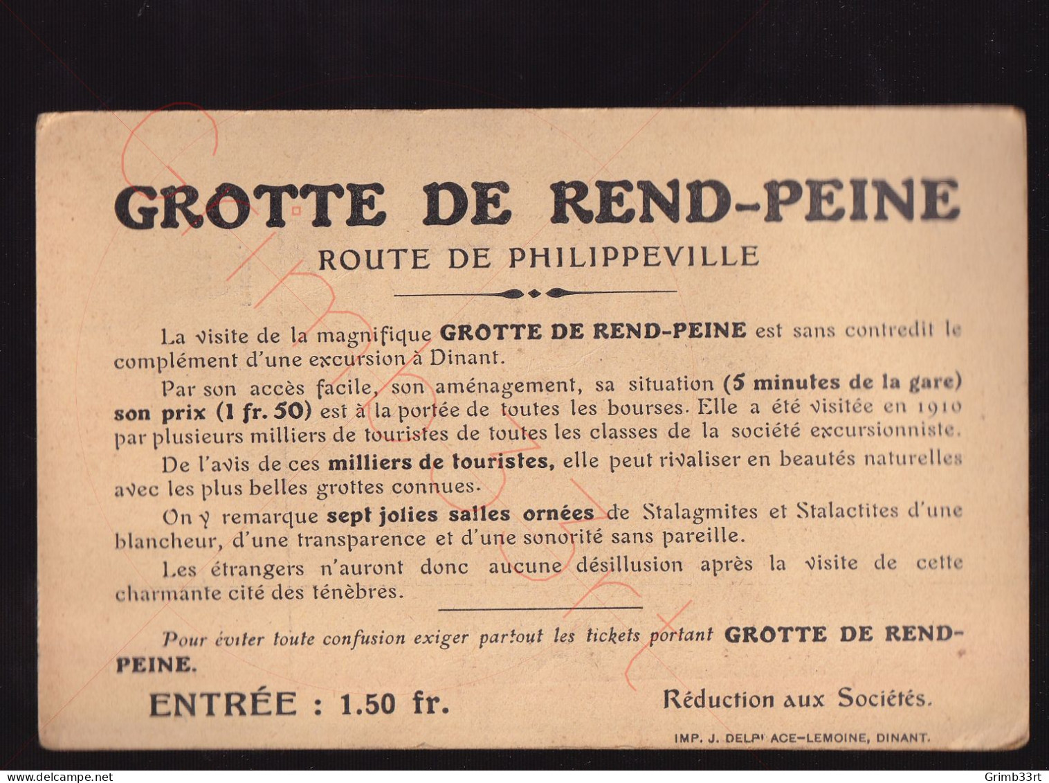 Grotte De Rend-Peine - Coin De La Salle De L'apparition - Stalagmites - Postkaart - Beauraing