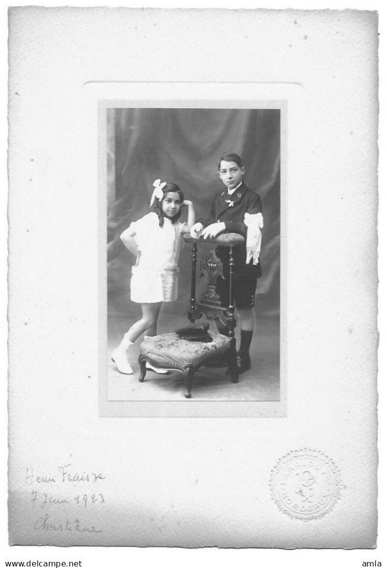 PHOTO COMMUNION HENRI FRAISSE 7 JUIN 1923 BORDEAUX PANAJOU - Religion &  Esoterik