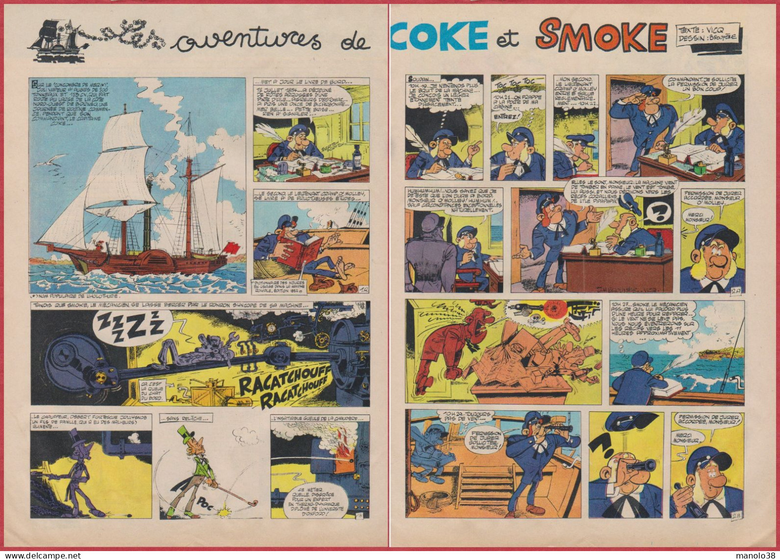 Les Aventures De Coke Et Smoke. Bande Dessinée. BD. Texte: Vicq. Dessin: Bruyère. 1970. - Collections